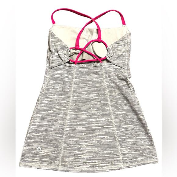 Lululemon Dancing Warrior Tank Wee Are From Space Gray and Pink Size 4 - Picture 2 of 6